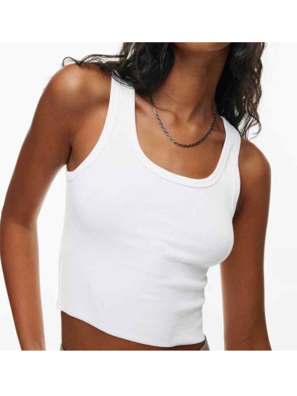 Sunday Best Aritzia White Cropped Cutoff Tank